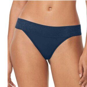 Tommy John Second Skin Lace Waist Thong Navy  XL NWT